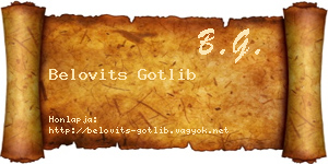 Belovits Gotlib névjegykártya